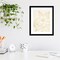 Gold Gardenia Line Drawing by Moira Hershey Wood Framed Wall Art Print
